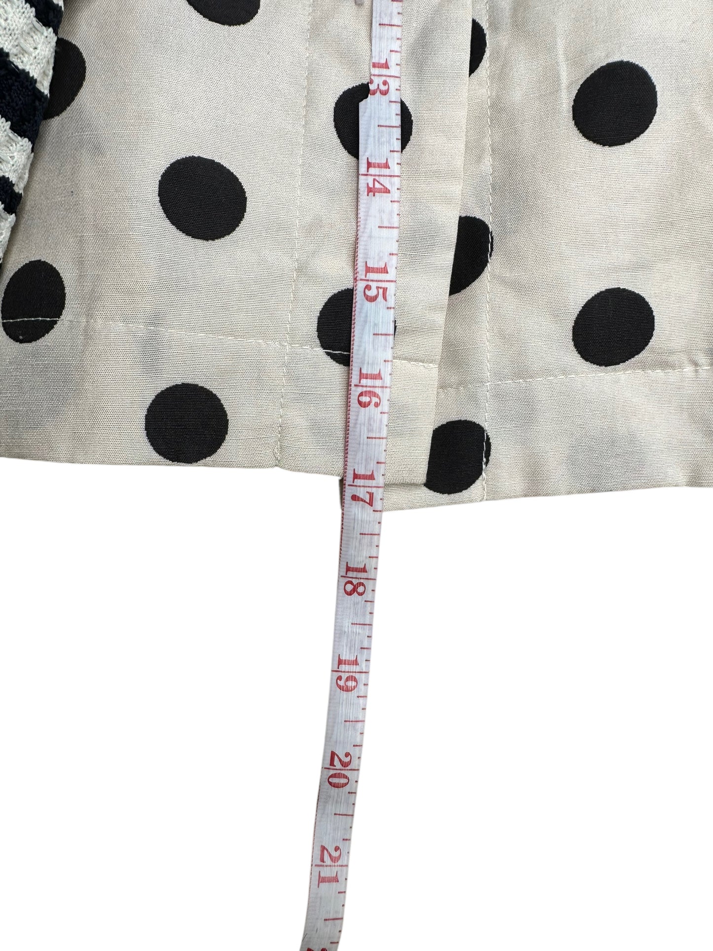 MABLE NWT Beige Linen Polka Dot Vest Blouse Size M