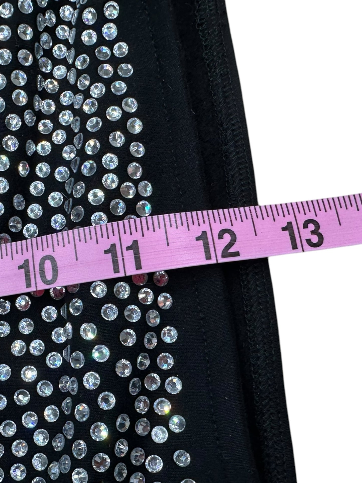 Queen of Sparkles Black Rhinestone Two Piece Set Size XS