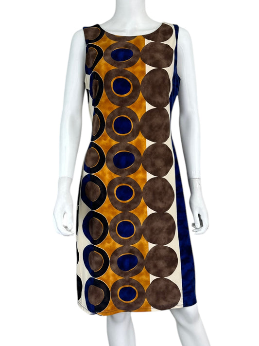 Joseph Ribkoff Colorful Circle Pattern Midi Dress Size 12