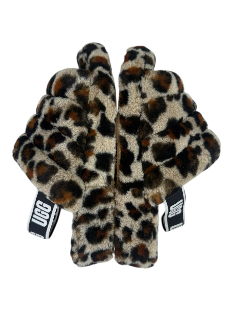 UGG Fluff Yeah Leopard Slides Size 9