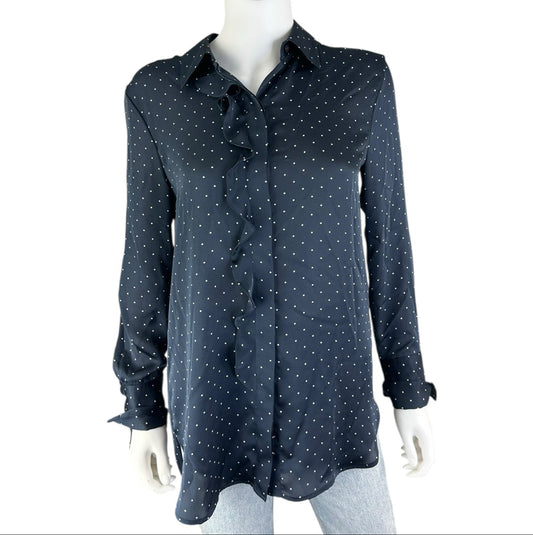 EQUIPMENT Navy Silk Button Down Size S
