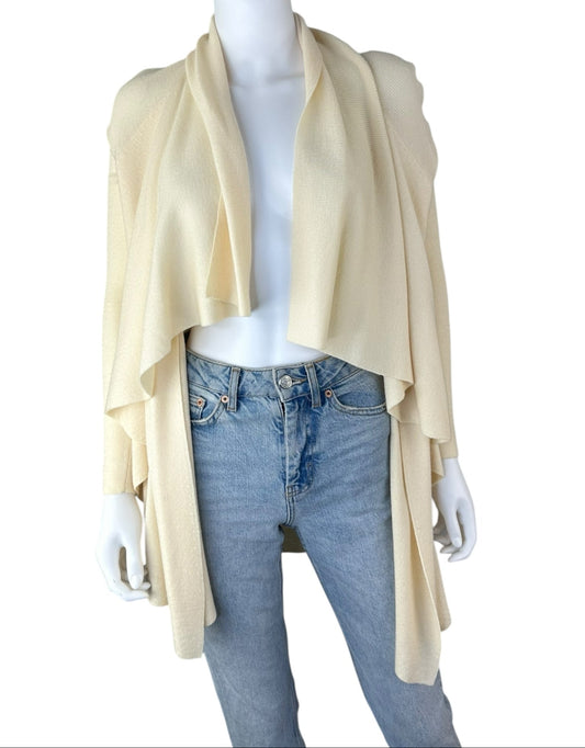 Theory Cream Wool Sweater Cardigan Size L