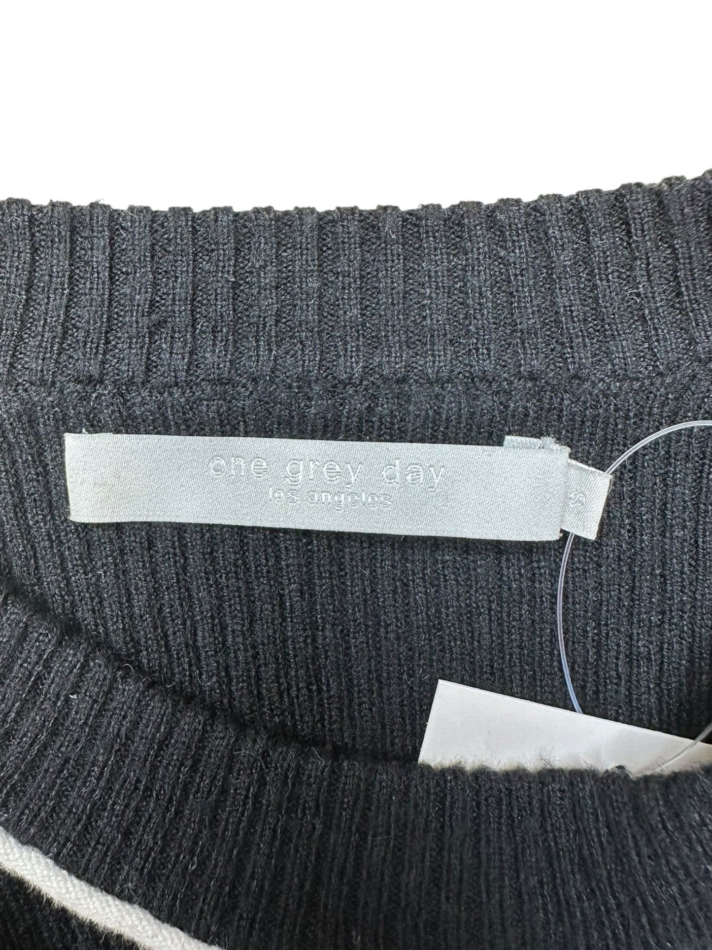 one grey day Black Ribbed Sweater Size S