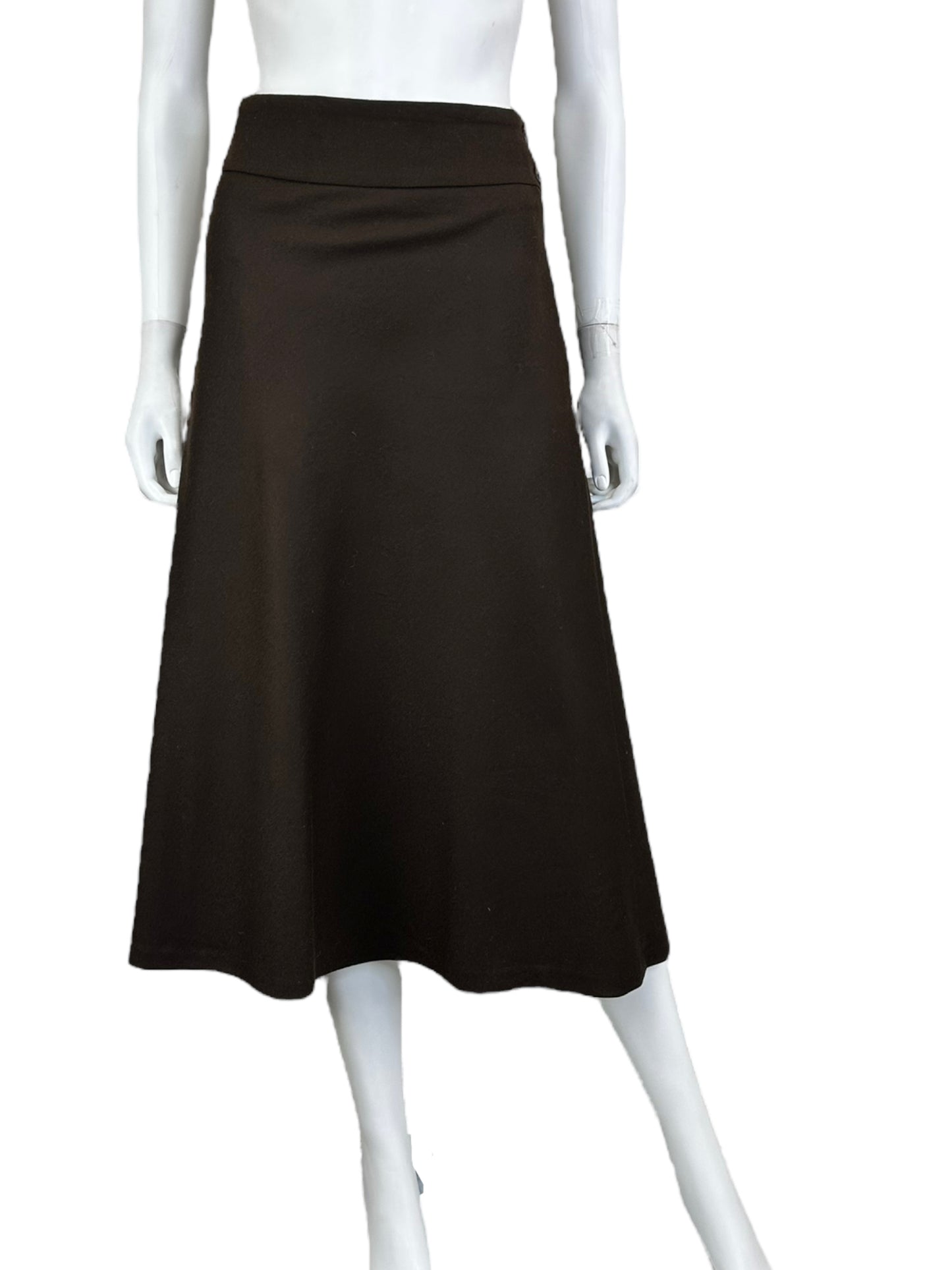 Talbots Brown Wool Midi Skirt Size M