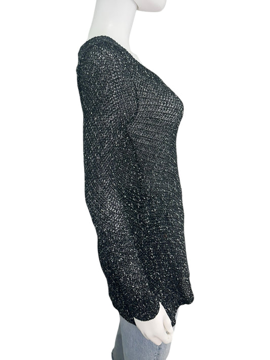 EILEEN FISHER Black Linen Sweater Size S