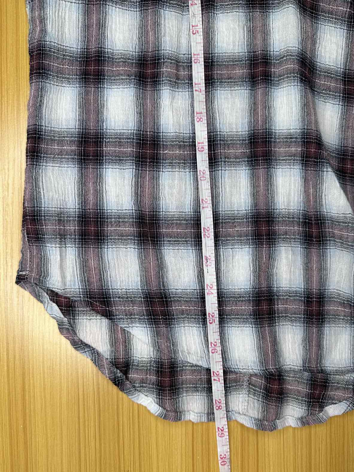 A SHIRT THING Plaid Blouse Size M