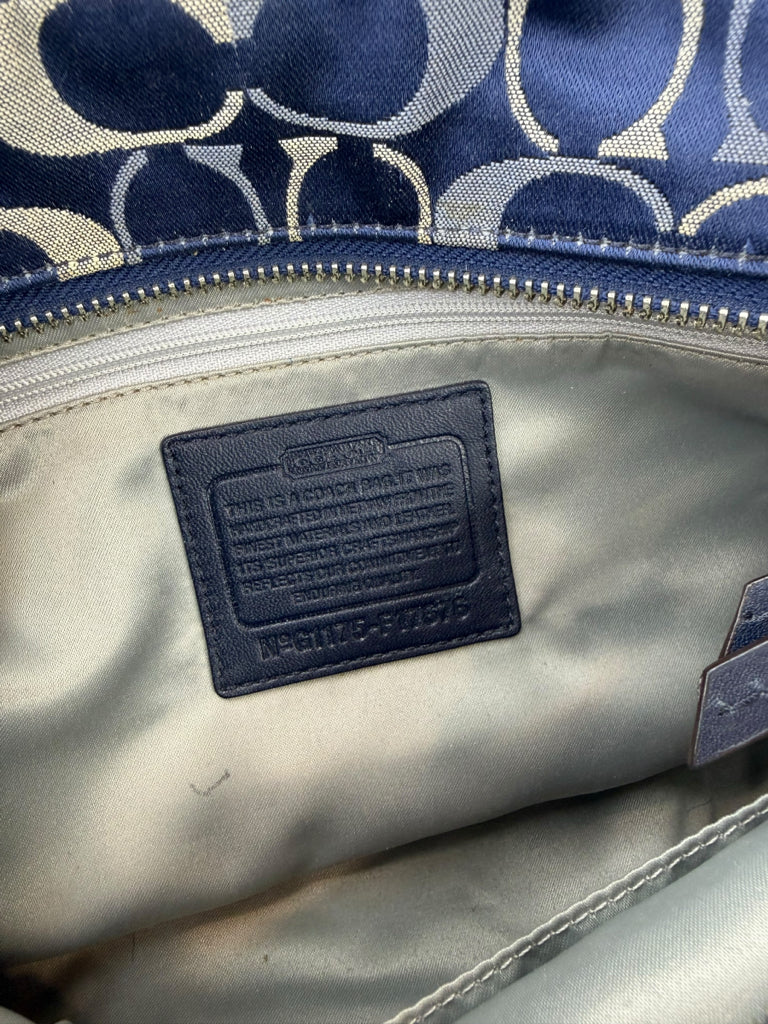 COACH Blue Gallery Signature Tote Bag