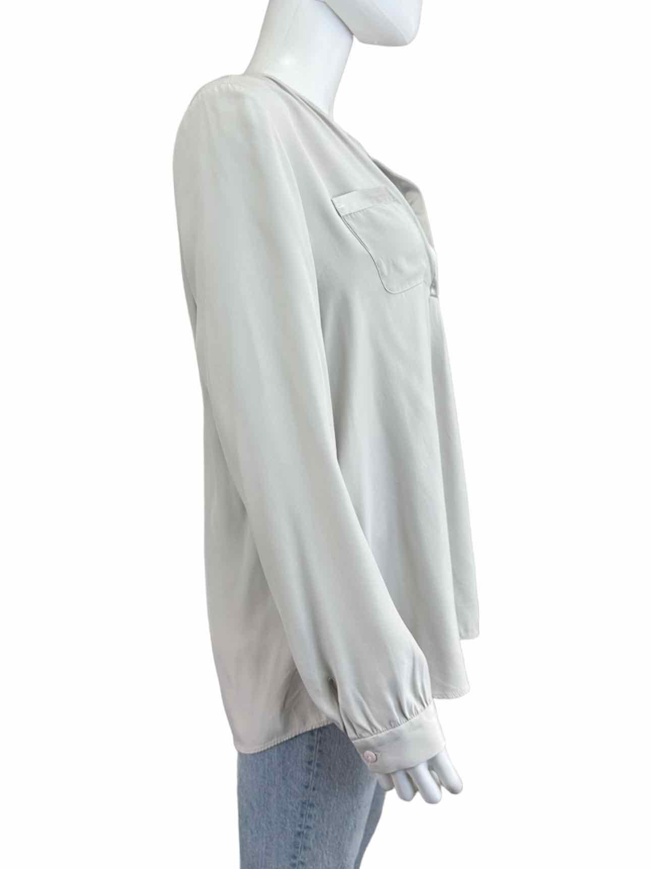 LAFAYETTE 148 NEW YORK Gray 100% Silk Blouse Size 10
