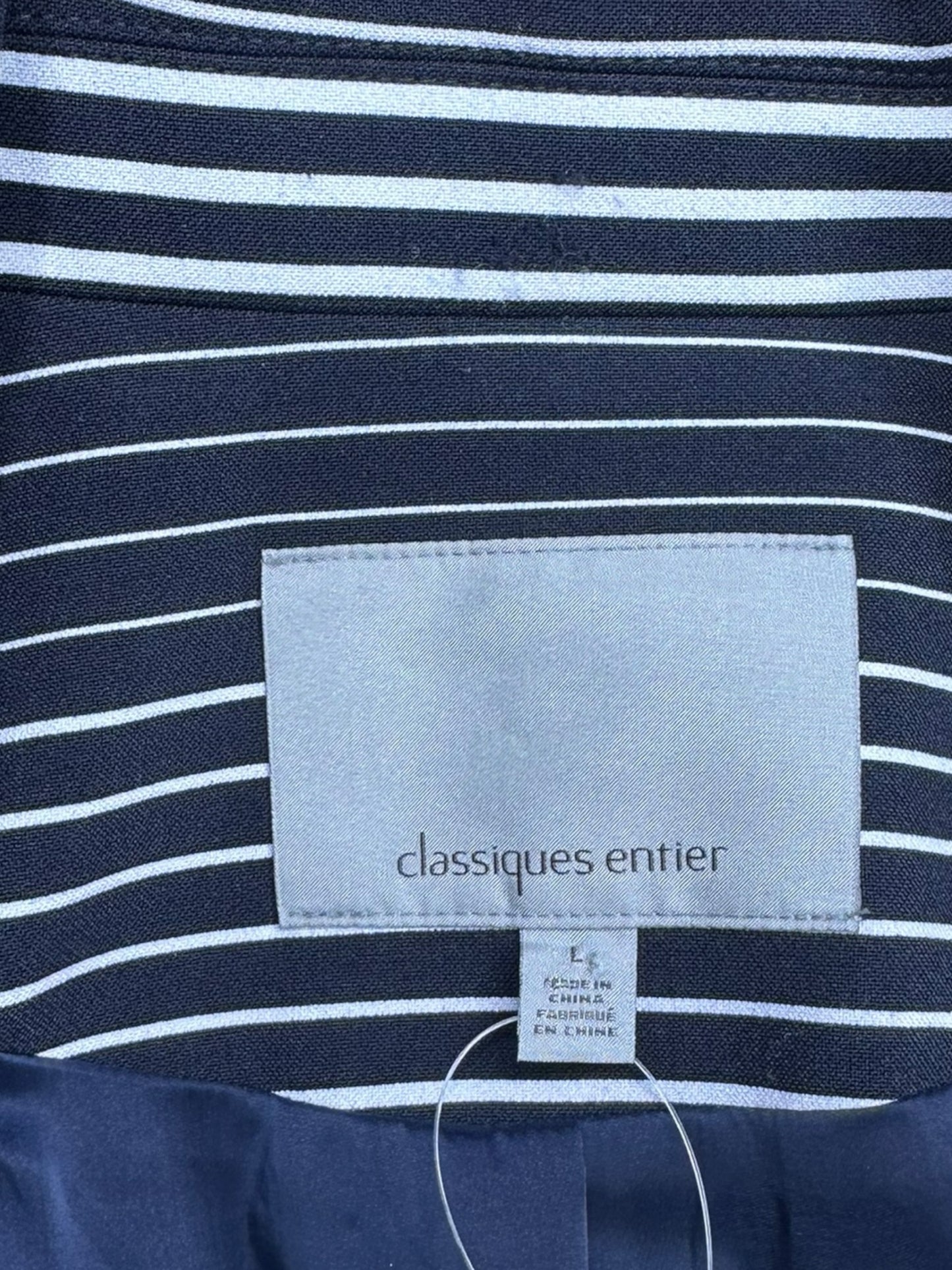 Classiques Entier Navy Striped Coat Size L
