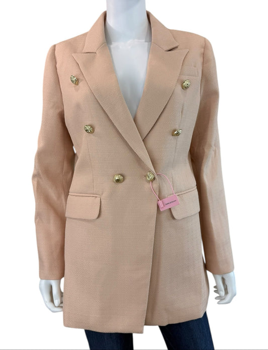 Belle & Bloom NWT Blush Pink Princess Polina Tweed Blazer Size L