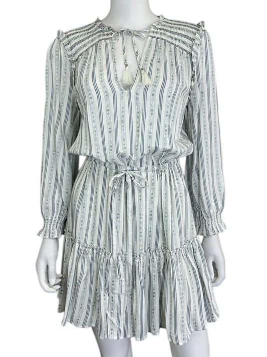 PAIGE Blue Striped Mini Dress Size M