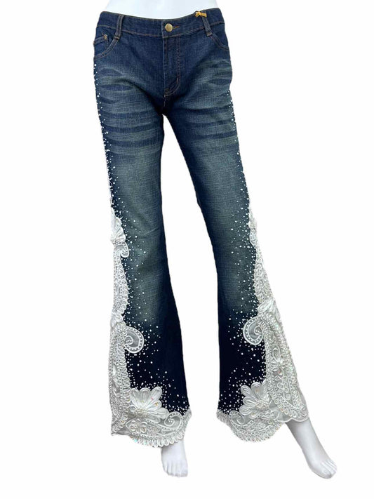 Amanda Adams NWT Embroidered & Beaded Flare Jeans Size 31