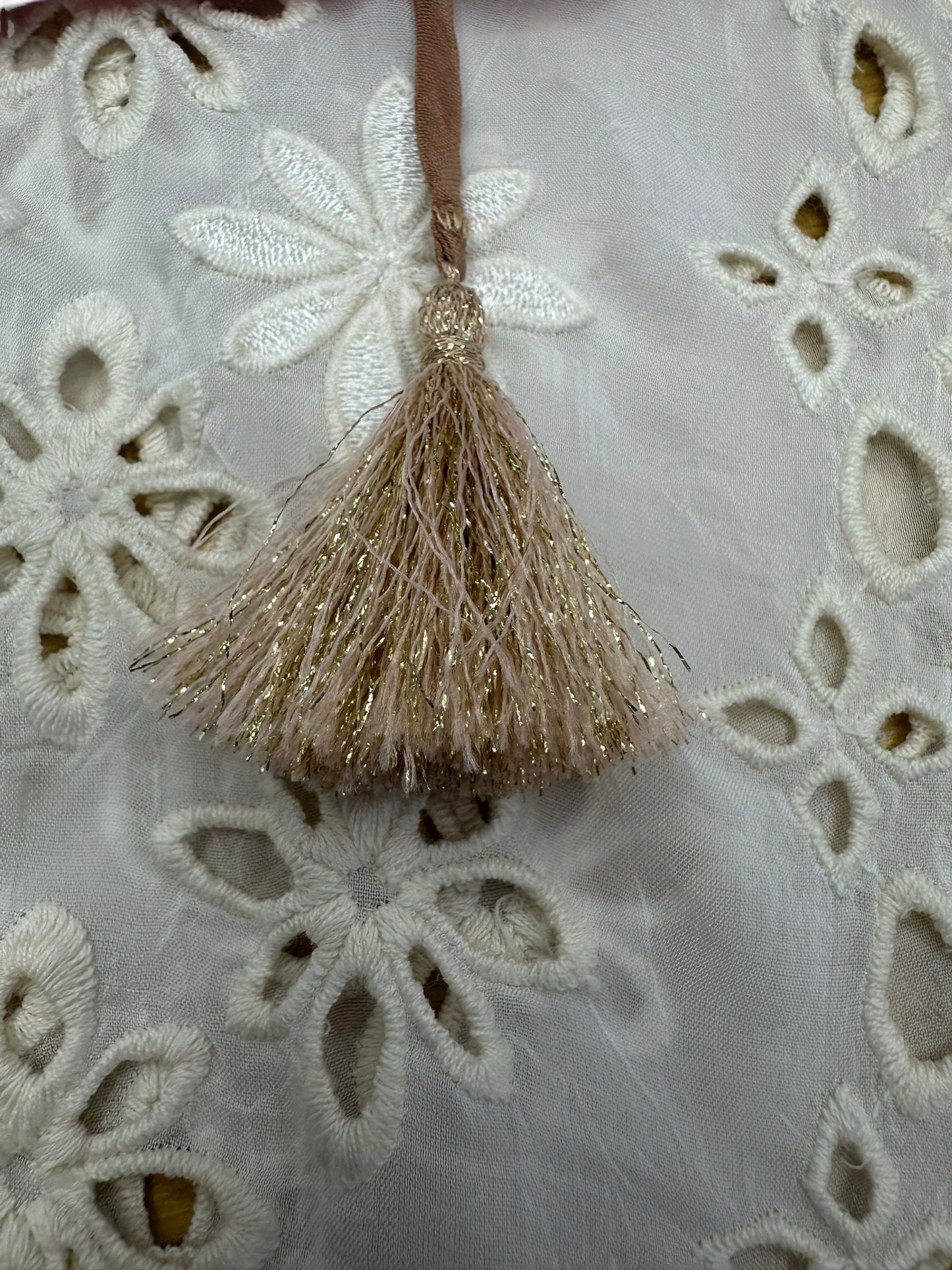 Johnny Was Ivory Floral Eyelet Top Size S