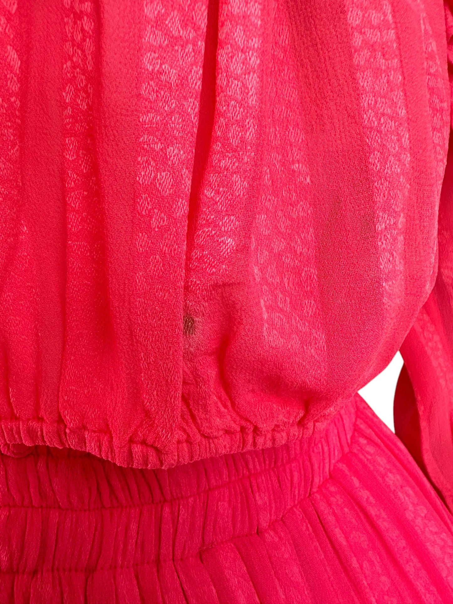 LOVE SHACK FANCY Pink Cropped Blouse Size XS
