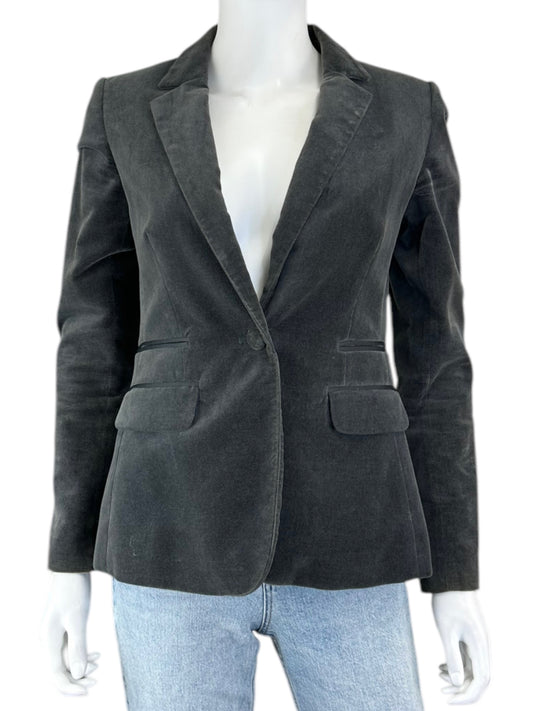BANANA REPUBLIC 100% Cotton Charcoal Gray Blazer Size 2