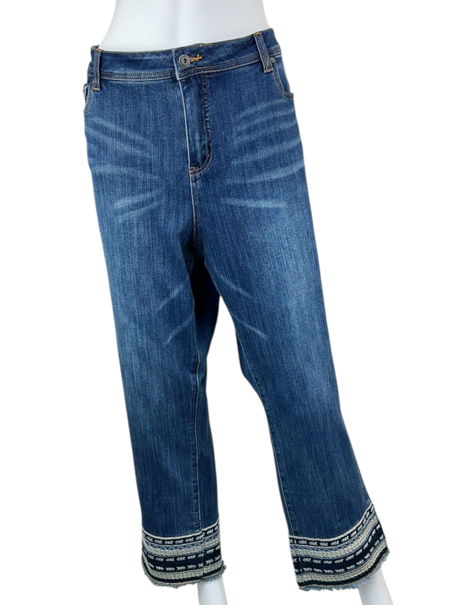 JOHN MARK NWT Embroidered Boyfriend Jeans Size 18W