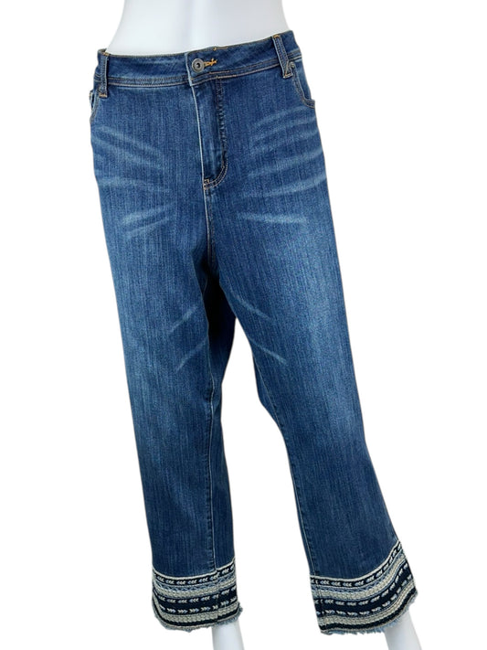 JOHN MARK NWT Embroidered Boyfriend Jeans Size 18W