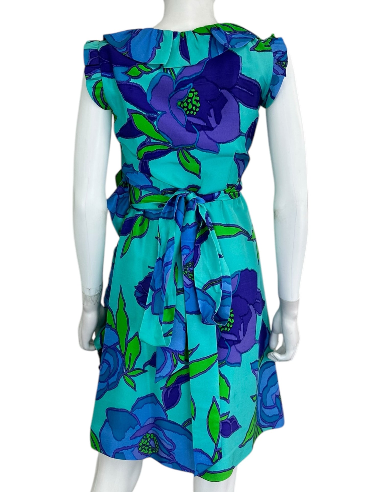 Kate Spade 100% Silk Blue Floral Wrap Dress Size M