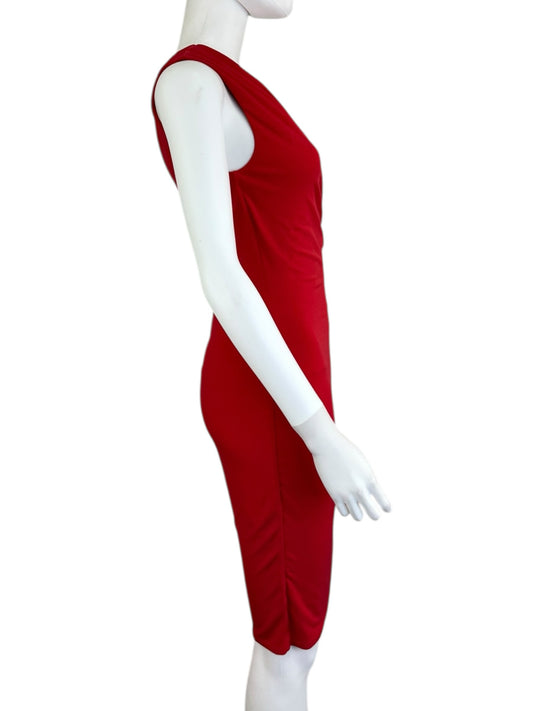 velvet BY GRAHAM & SPENCER Red One Shoulder Cocktail Dress Size S