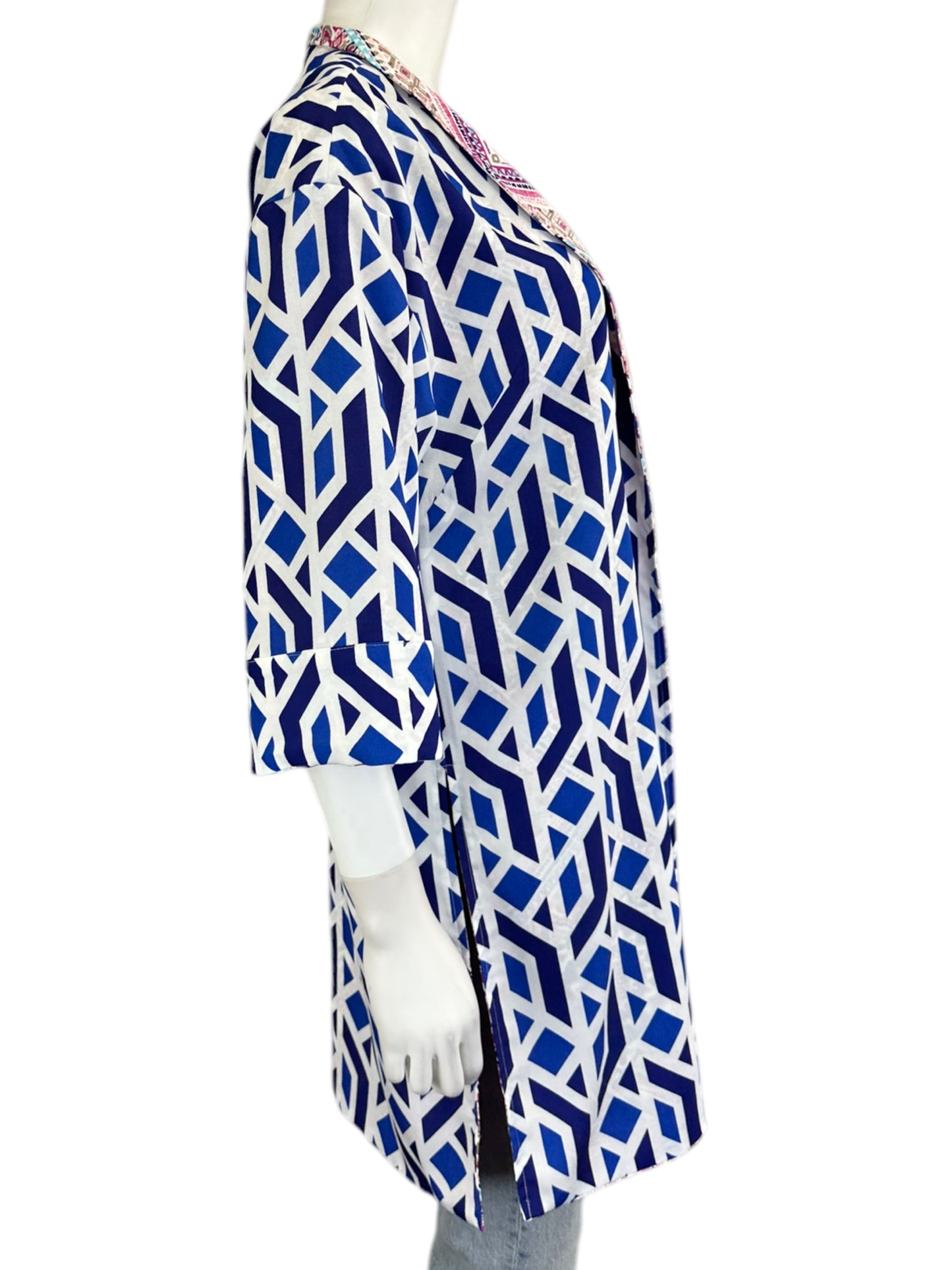 Chicos Blue Kimono Reversible Size M