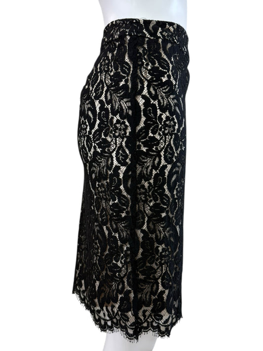 White House Black Market Black Lace Skirt Size 8