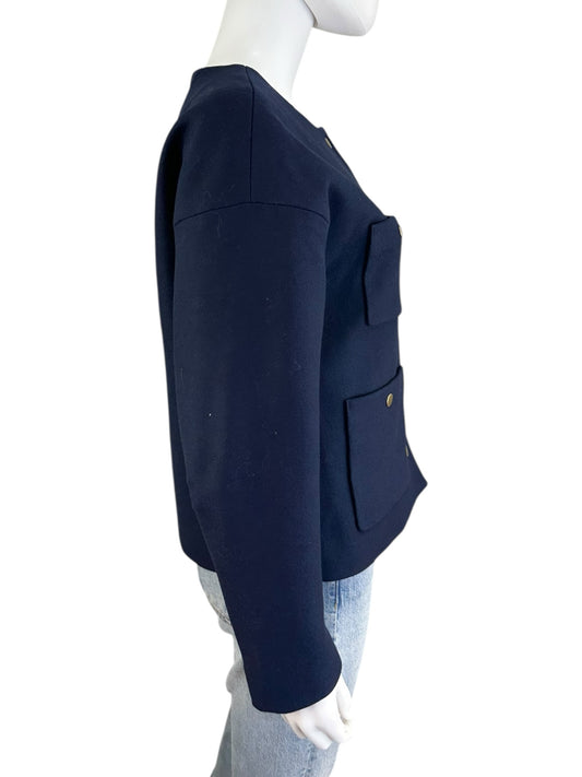 J. Crew Navy 100% Wool Blazer Jacket Size 4