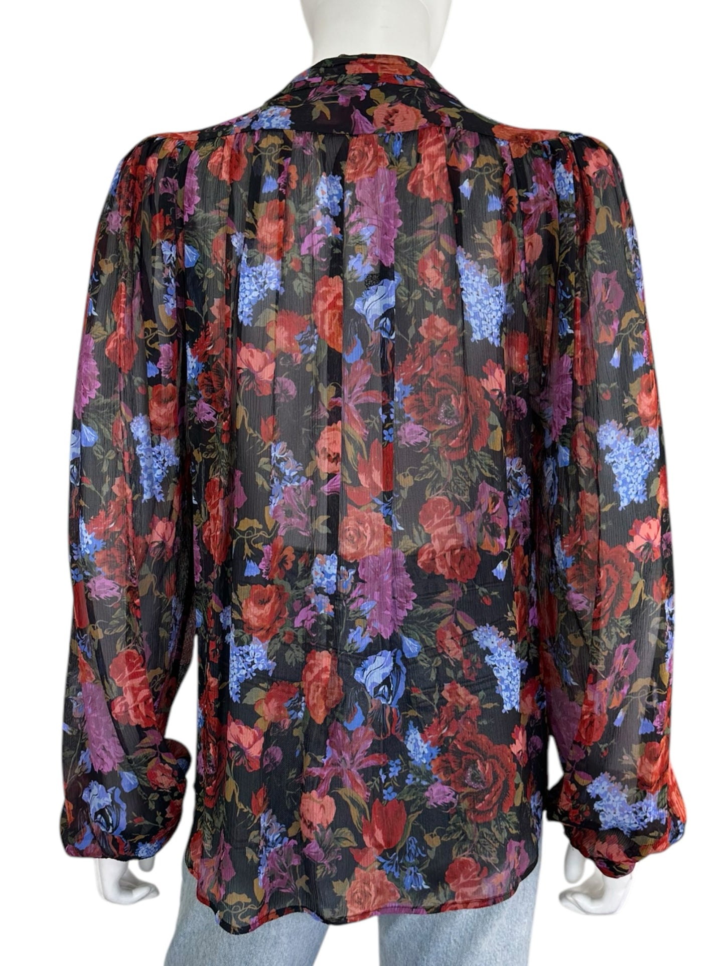 PAIGE Sheer Floral Button-Down Size S
