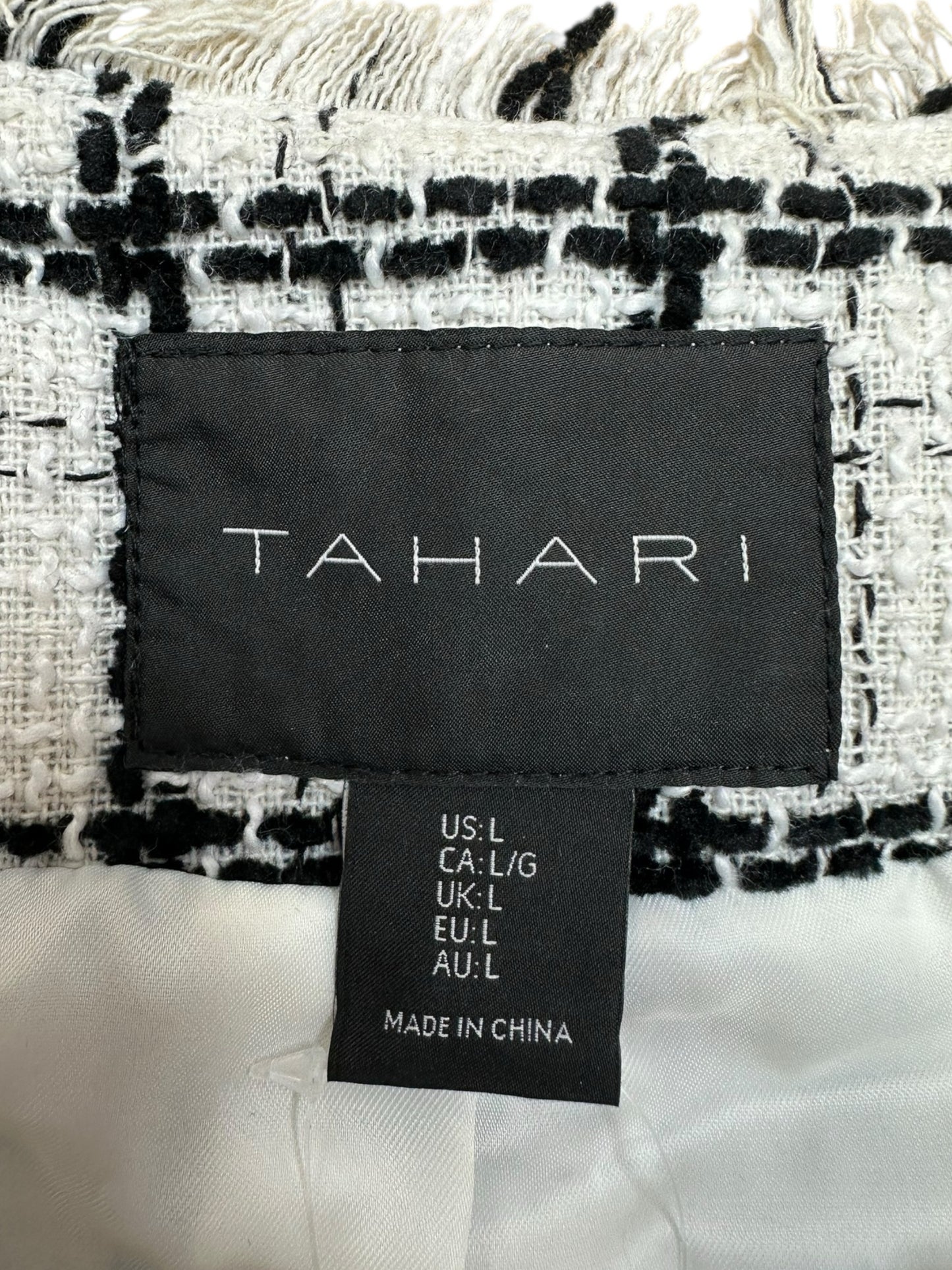 TAHARI Plaid Tweed Jacket Size L