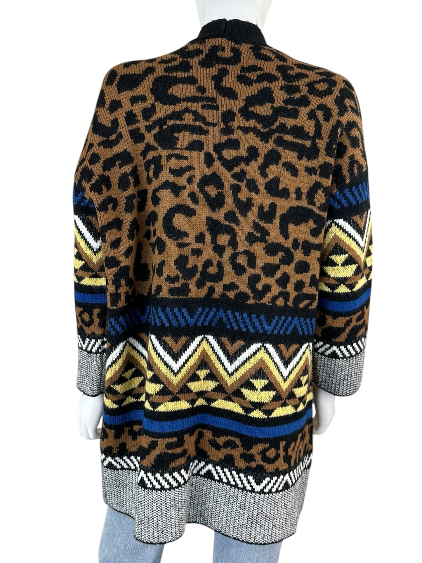 by anthropologie Marseille Leopard Sweater Cardigan Size XS