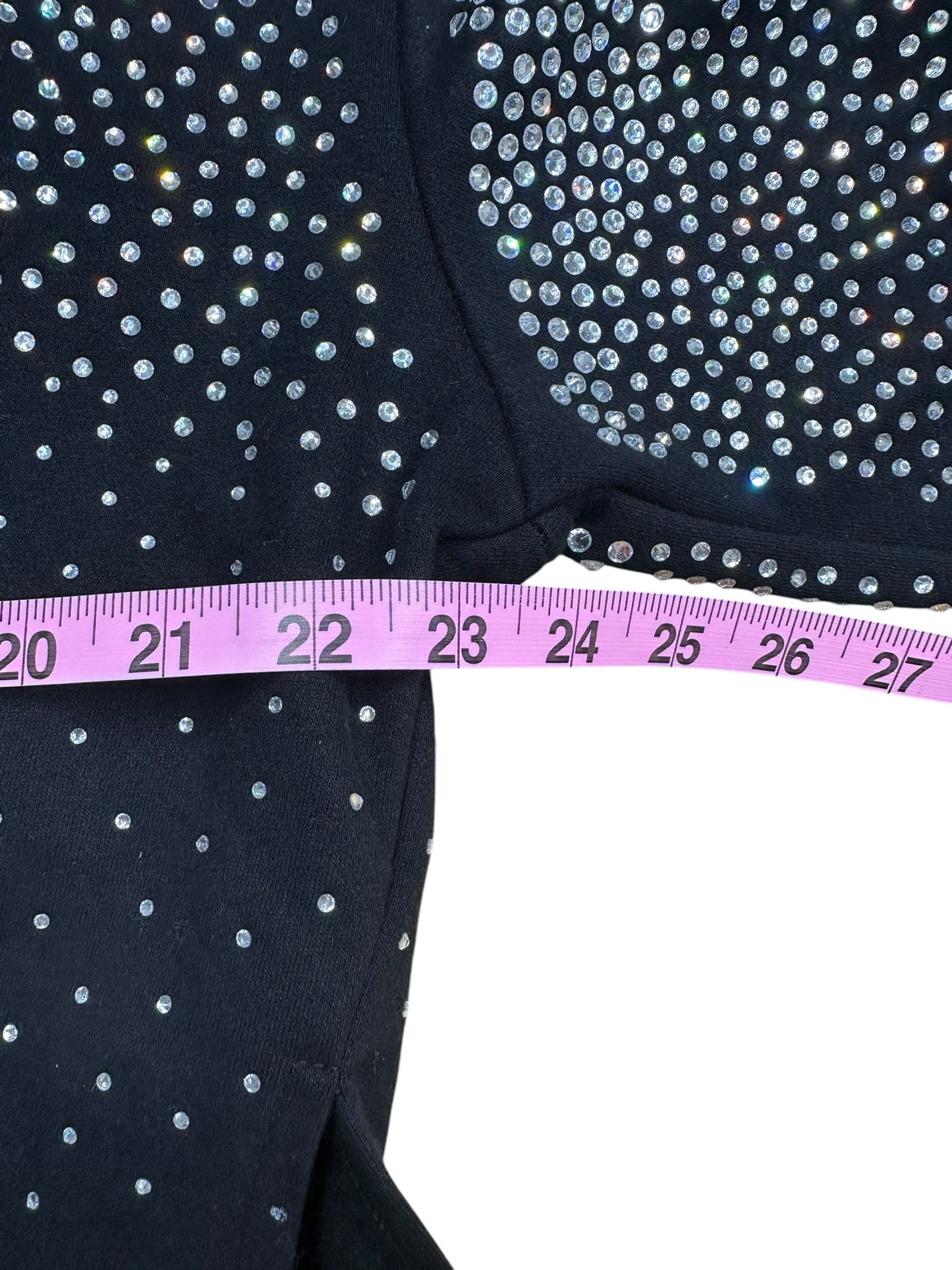 Queen of Sparkles Black Rhinestone Two Piece Set Size XS