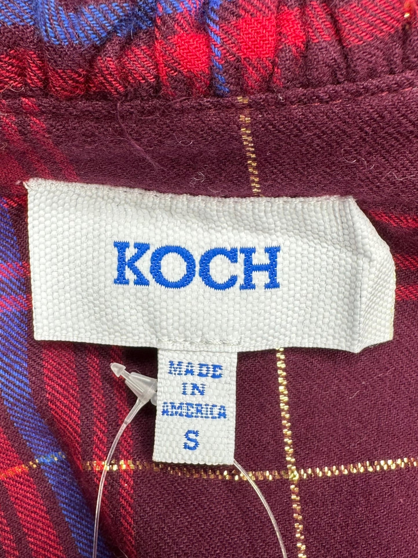 KOCH Red and Gold Ruffle Button-Down Size S