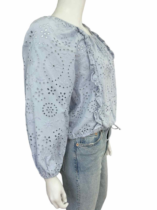 joie Blue Eyelet Blouse Size S