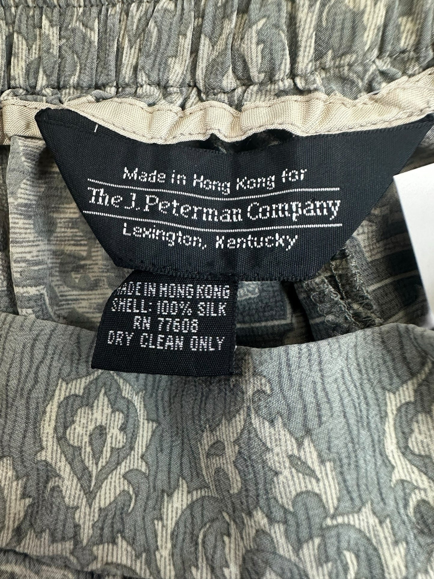 The J. Peterman Company Green Silk Pants Size S