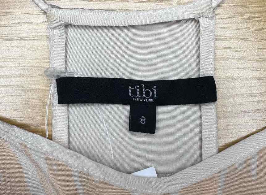 tibi Striped Silk Print Tank Size 8