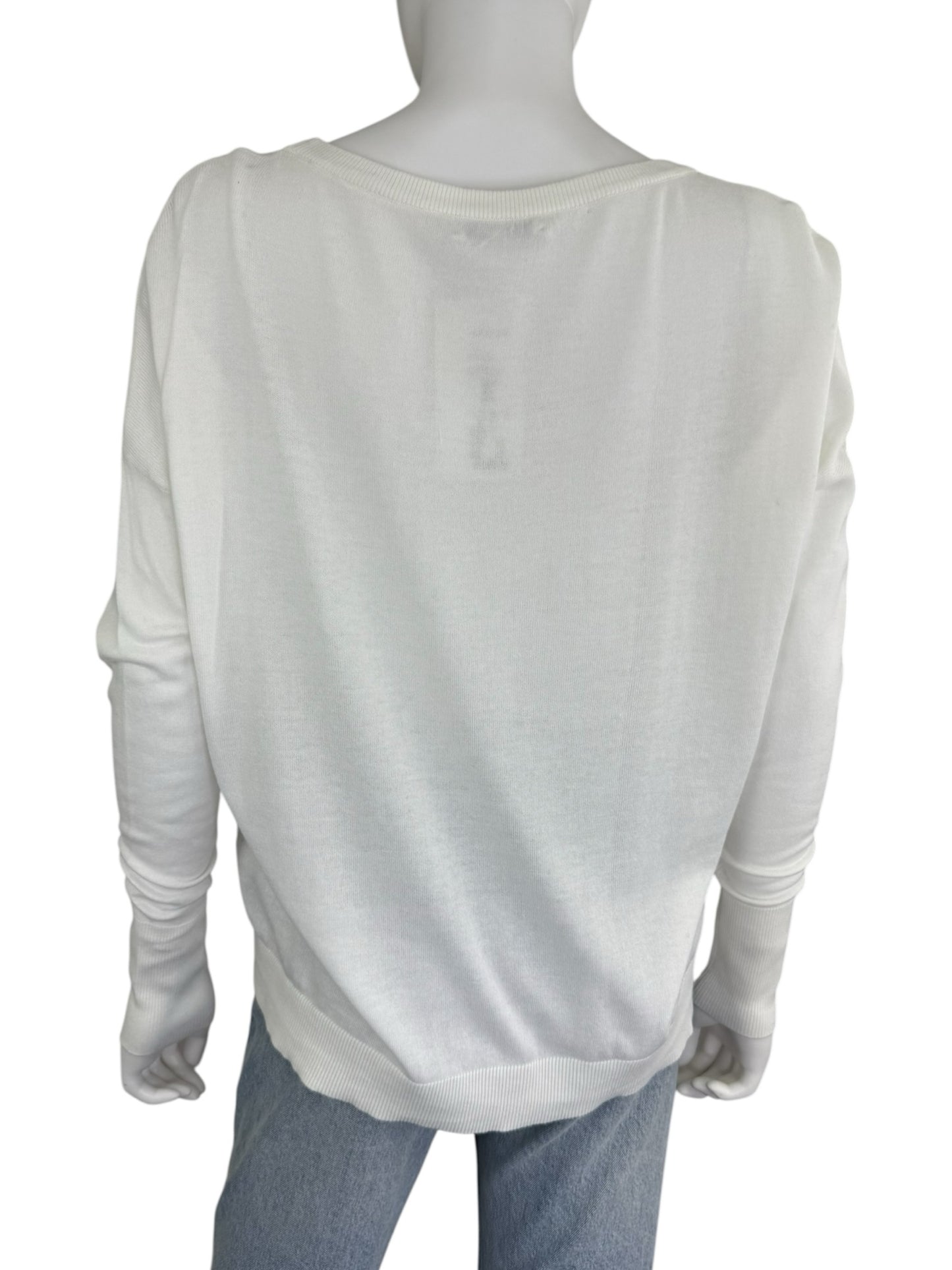 MILLY White LOVE Sweater Size L