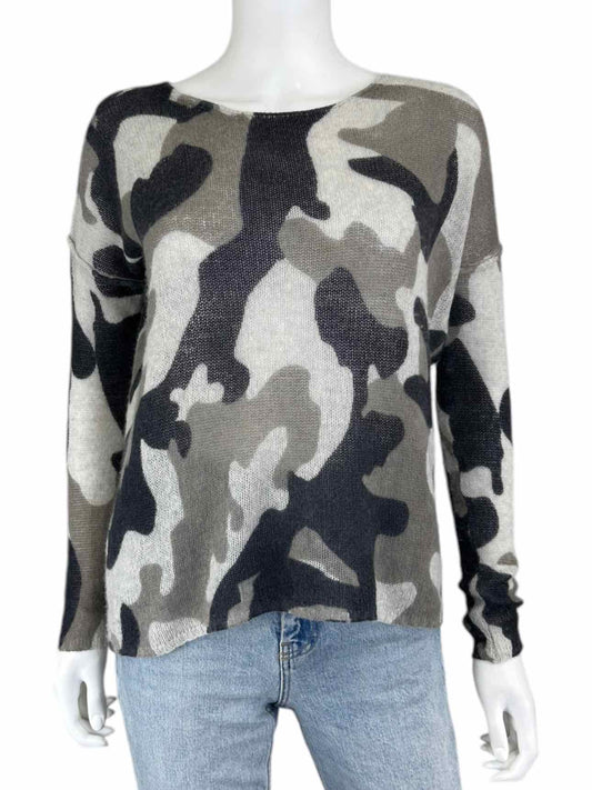 SKULL CASHMERE Gray Camoflauge Cashmere Sweater Size S