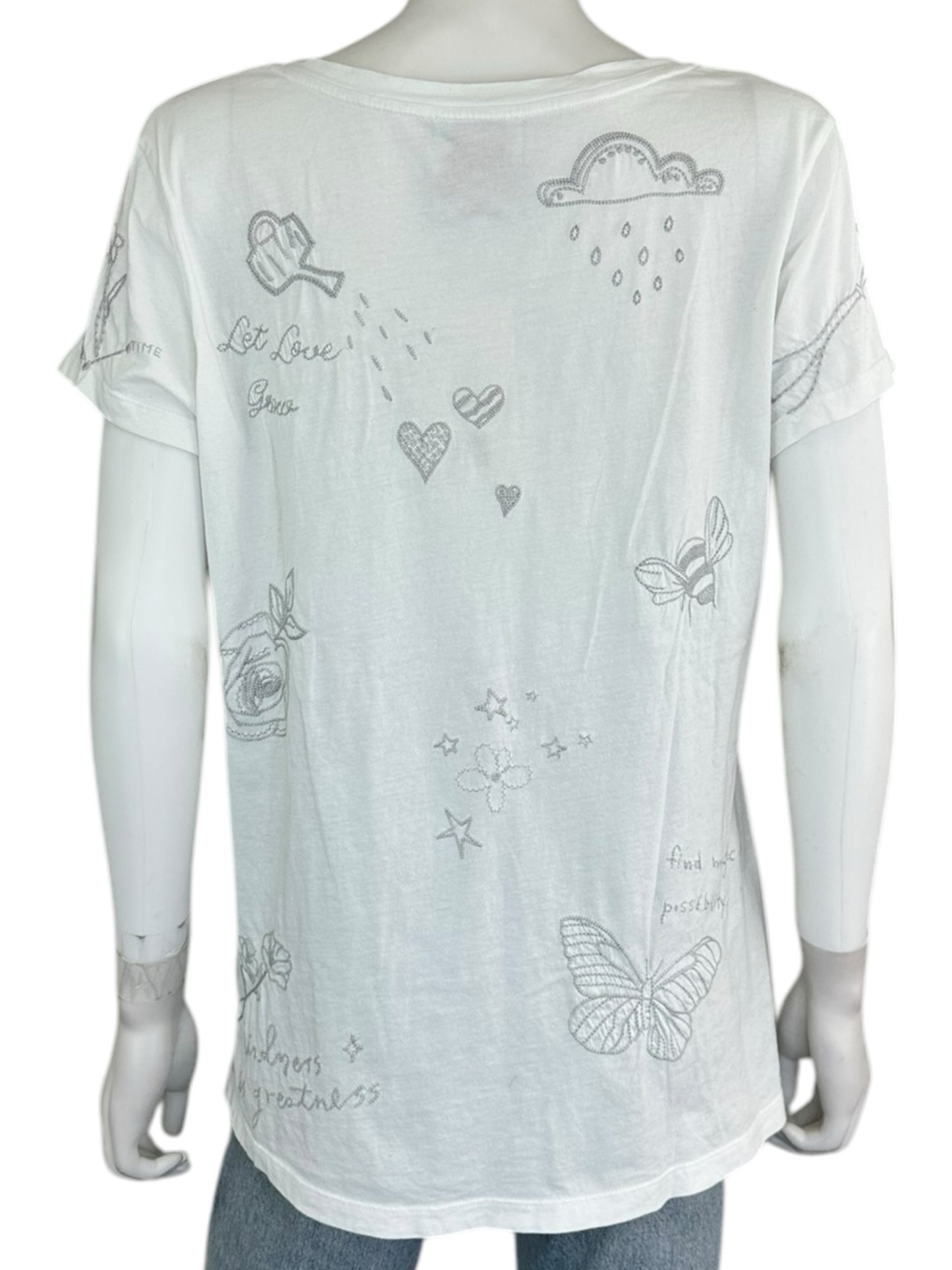 Johnny Was White Knit Top Size L