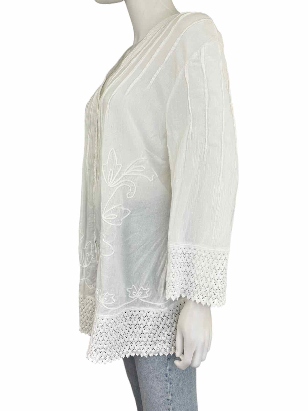 Gretty Zuegar 100% Cotton White Blouse Size L
