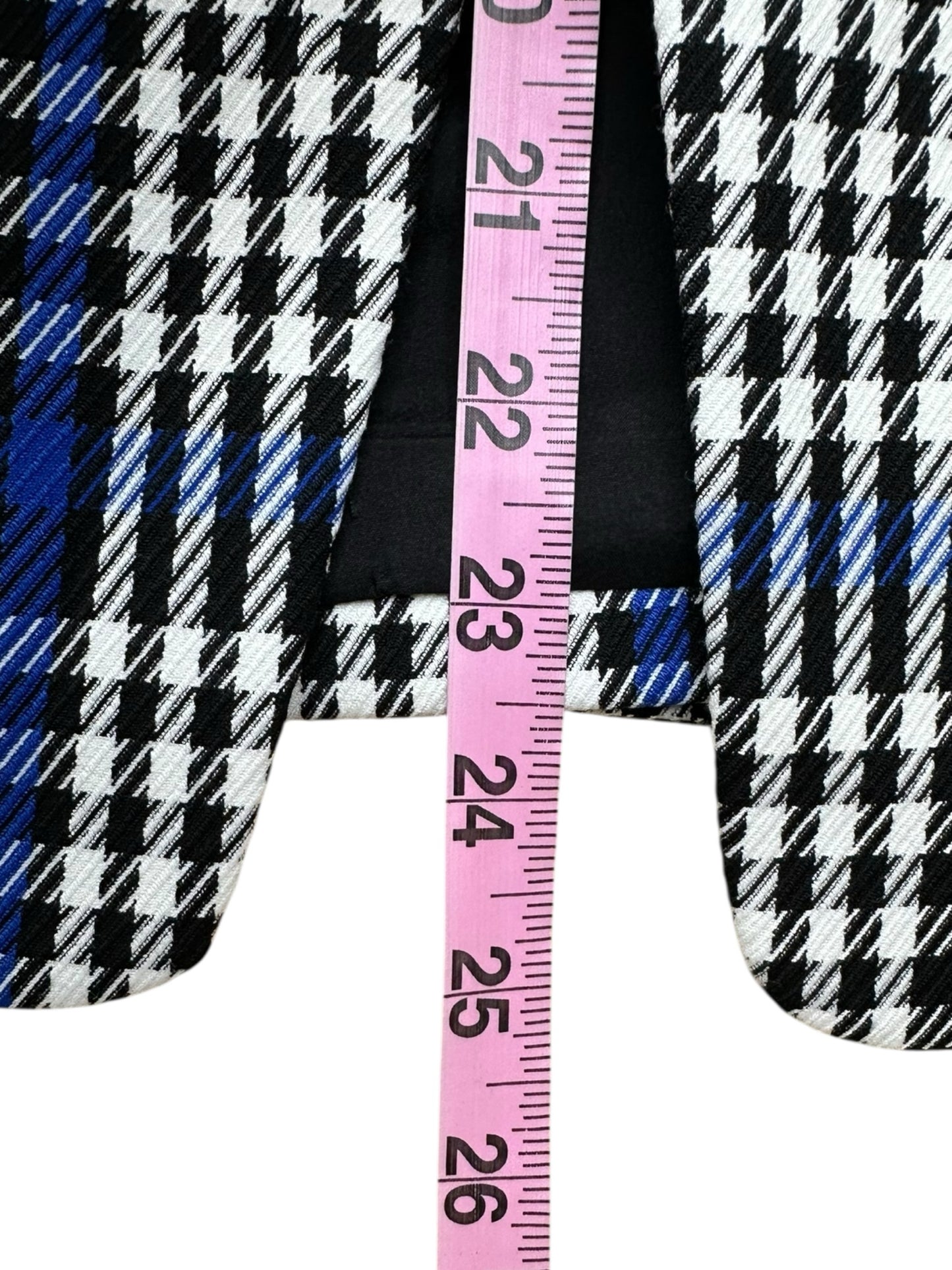 BANANA REPUBLIC Blue Plaid Long and Lean Blazer Size 4