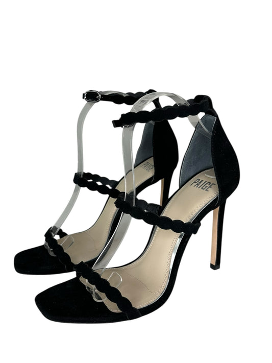 PAIGE Black Suede Scalloped Pumps Size 9