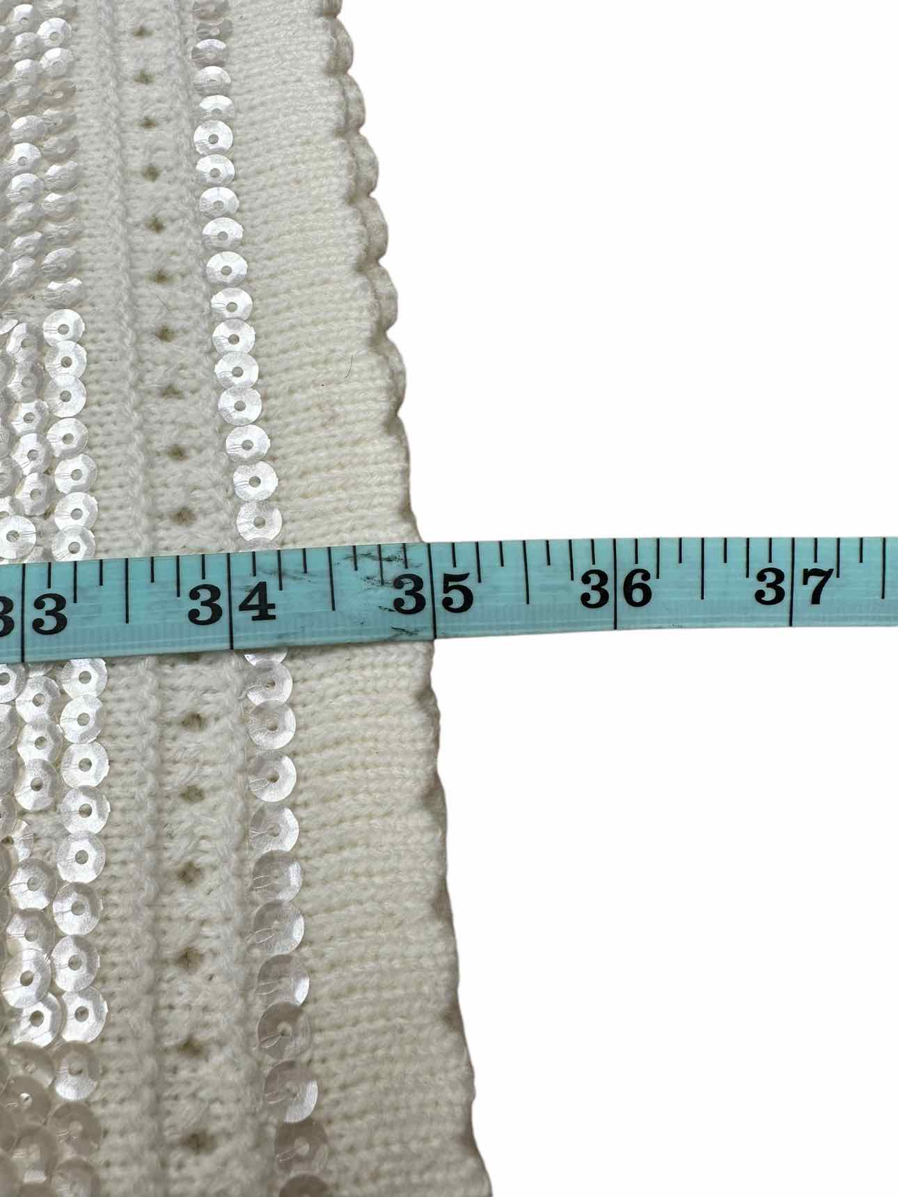 Catherine Malandrino Cream Sequined Sweater Dress Size M