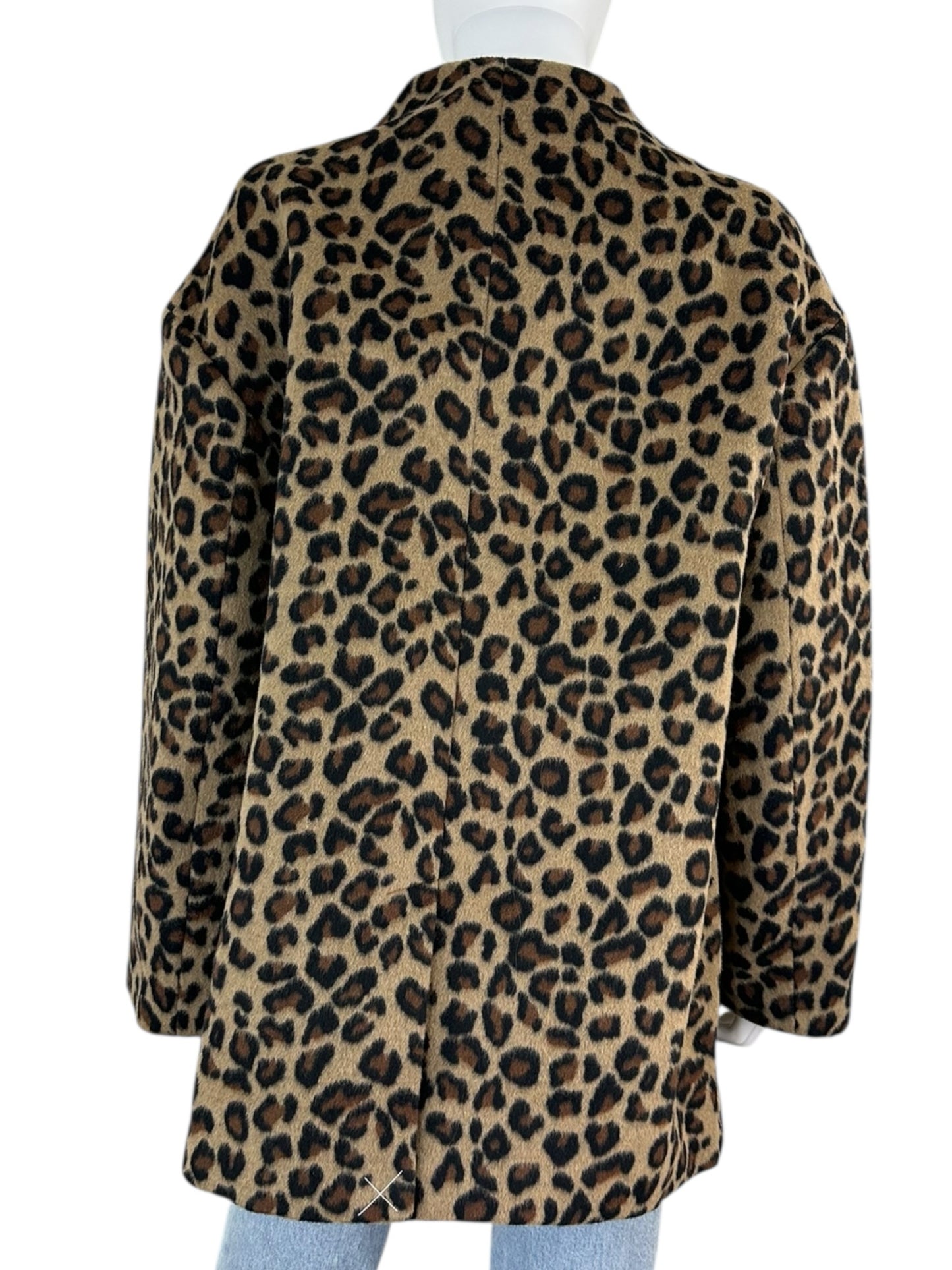 Talbots NWT Brown Leopard Print Wool Coat Size M