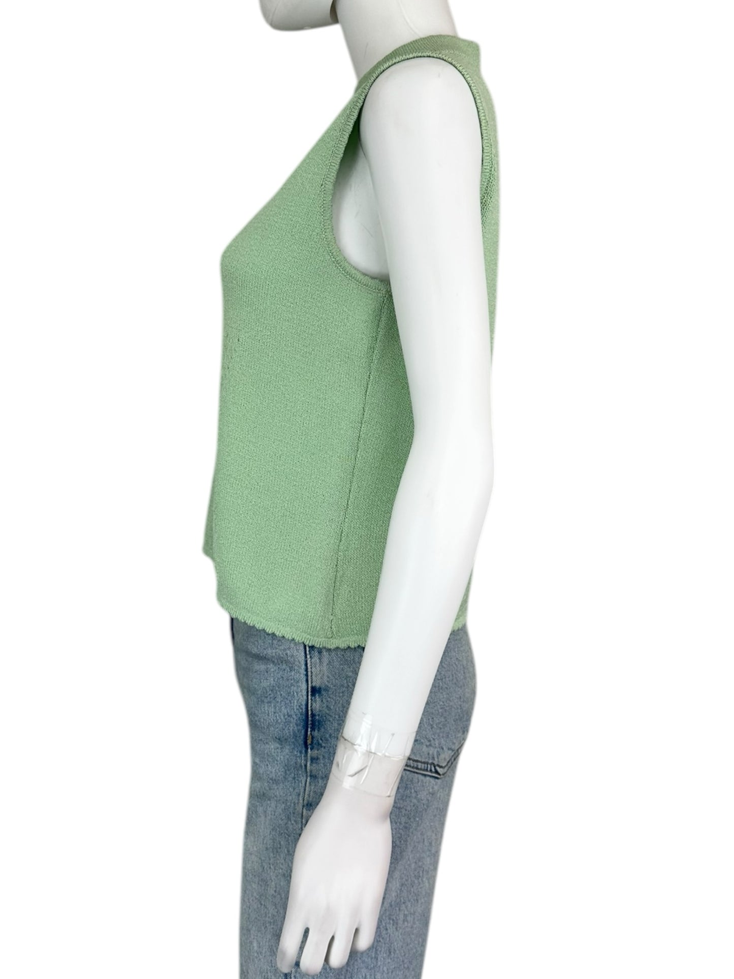 St. John Light Green Knit Tank Size S