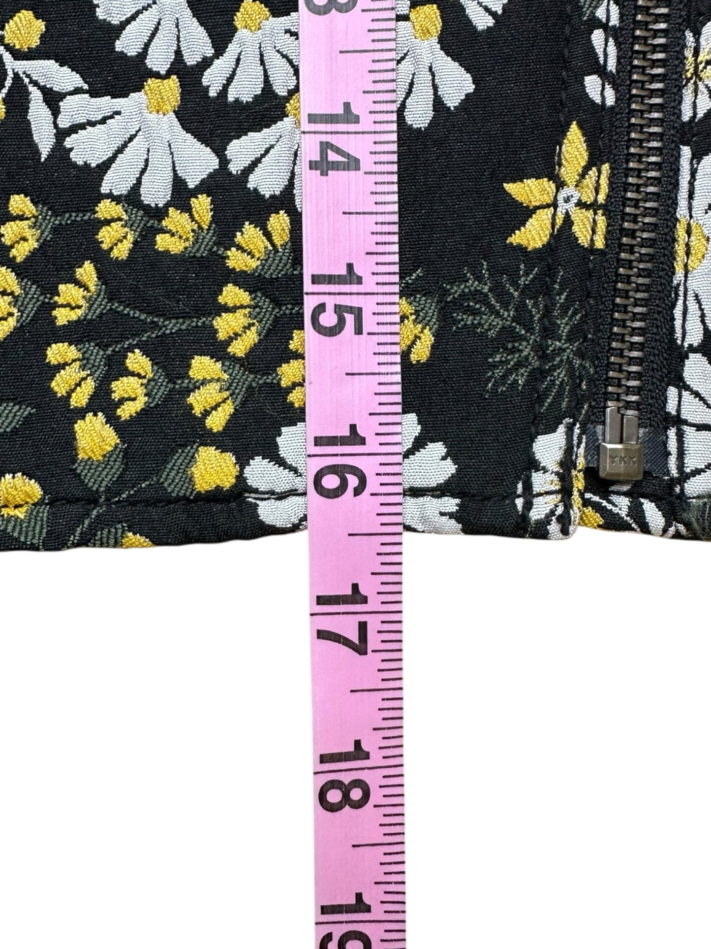 LOFT Black Floral Jacquard Moto Jacket Size 0