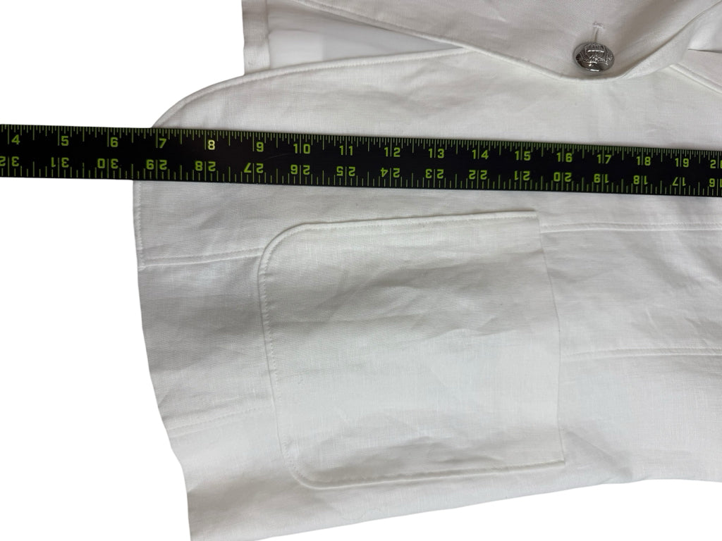 Talbots NWT White Tailored Seaming Linen Blazer Size 12