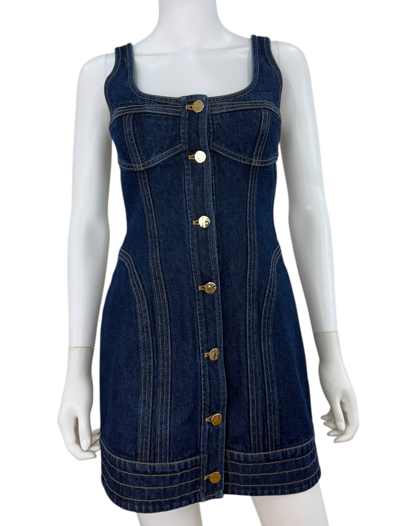 Acler Blue Denim 'Valleybrook Mini Dress' Size 4 alineconsignment Acler Blue Denim 'Valleybrook Mini Dress' Size 4 alineconsignment