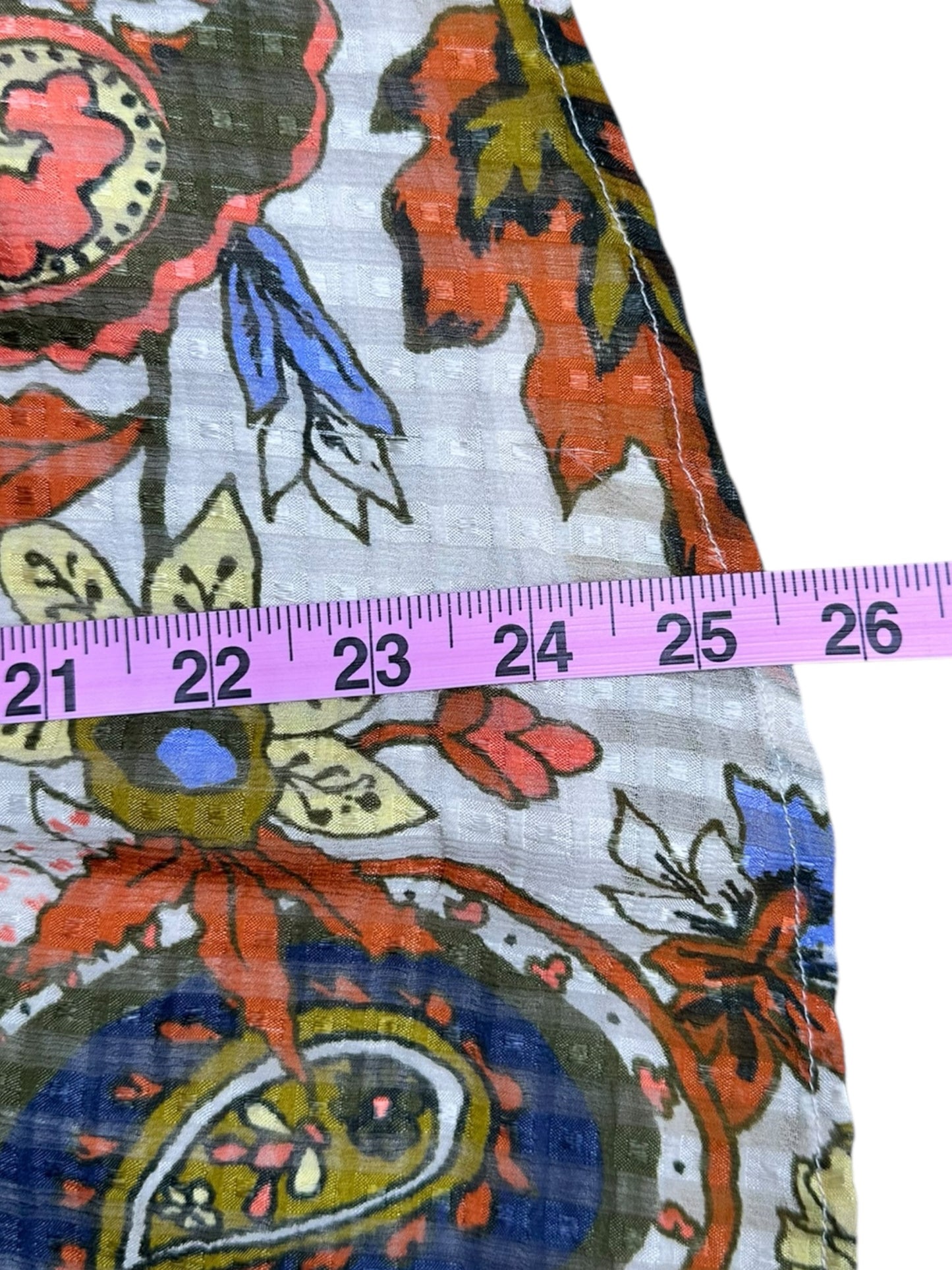 marie oliver SILK BLEND Cream Floral Blouse Size L