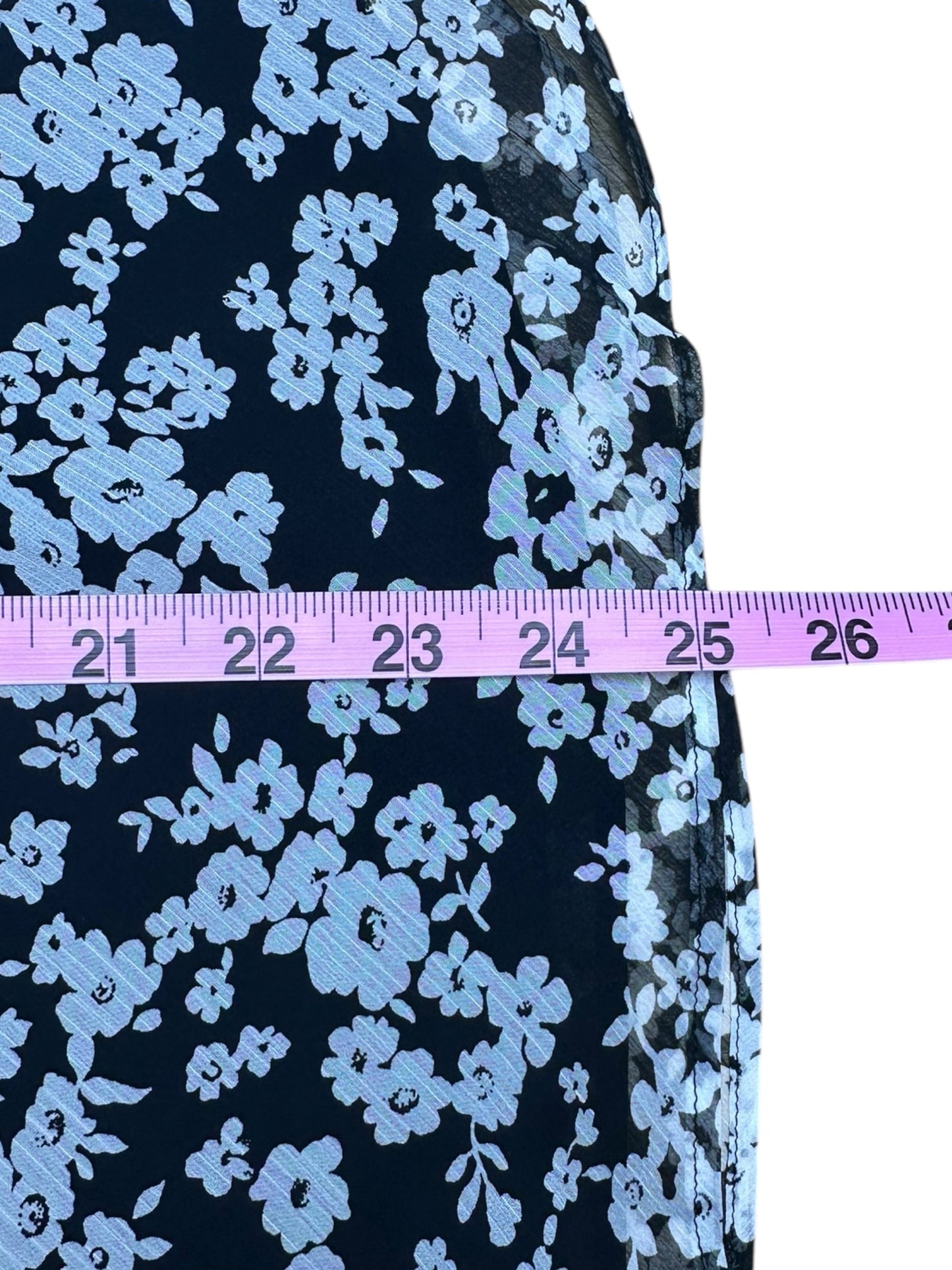 Lauren Ralph Lauren Black Floral Print Blouse Size M