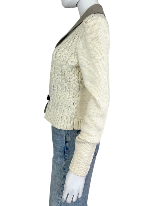 ANTONIO MELANI Wool Cable Knit Cardigan Size S