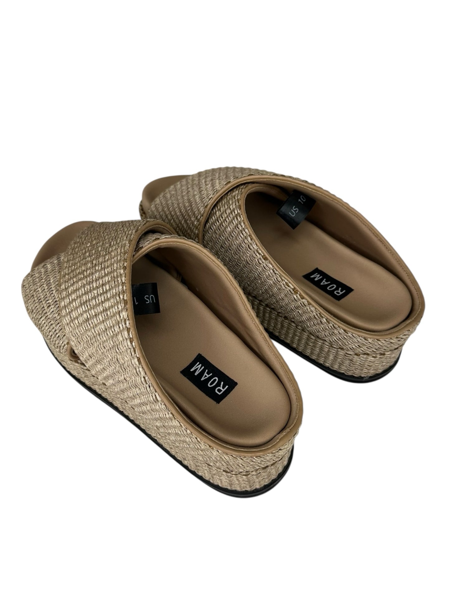 ROAM Cross Stack Raffia Platform Sandal Size 10